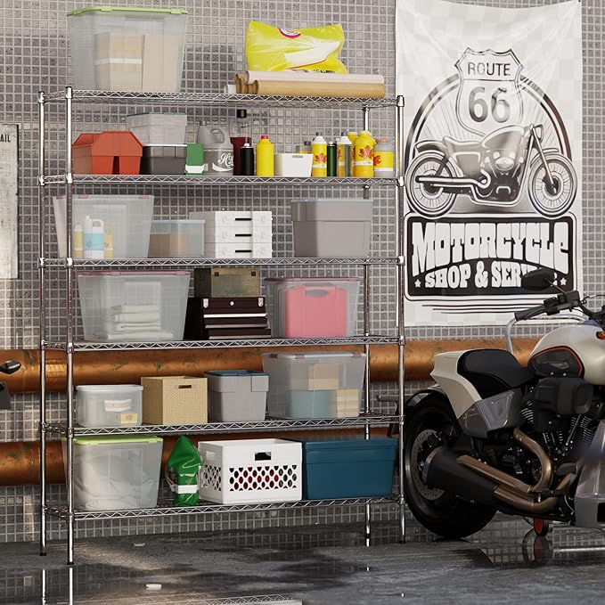 14" Deep x 60" Wide x 74" Height Wire Shelving Kit | 6-Tier | NSF Commercial Storage Rack Unit