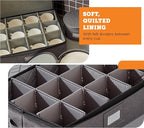 storageLAB Cup and Mug Storage Containers, Hard Shell Storage Case with Felt Dividers for Cups, Mugs, Dishes, and Glasses, Ideal for Kitchen Organizing and Moving Supplies - 1 Pack, Gray