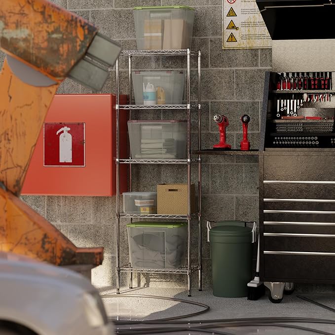 14" Deep x 24" Wide x 74" Height Wire Shelving Kit | 5-Tier | NSF Commercial Storage Rack Unit