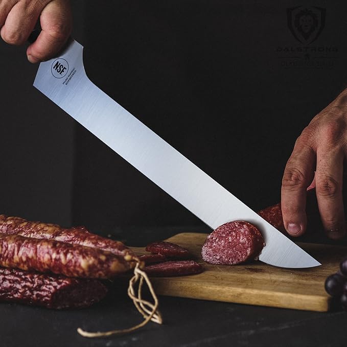 Dalstrong Brisket Slicing Knife - 12 inch Offset Blade - Gladiator Series Elite - High Carbon German Steel - G10 Handle Kitchen Knife - w/Sheath - NSF Certified