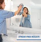 Unger 12” x 12” Microfiber Glass and Mirror Cloths, 2 Pack, Wet and Dry Cleaning Towels, Reusable Supplies, Window Cleaner Polishing Cloth with Streak-Free Results