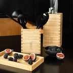 KAIZEN Bamboo Knife Block Without Knives - Perfectly Sized Universal Knife Holder for Knives, Scissors - Unique Knife Storage for Counter Top with Anti-Slip Base