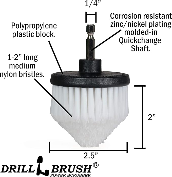 Drill Brush Power Scrubber by Useful Products - Automotive Car Detailing Brush Set - Auto Cleaning Kit - Rim, Seat, Carpet, Leather, Glass, Window Cleaner - Interior Car Wash Scrubber for Detailing