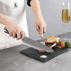 NANFANG BROTHERS Knife Set, 7-Piece Damascus Kitchen Knife Set with Block, ABS Ergonomic Handle for Chef Knife Set, Kitchen Shears, Knife Block Set