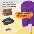 Flammi 360° Fleece Duster Refills for Swiffer, Reusable Duster Refills Heavy Duty Compatible with Swiffer Hand Duster (6 Pack-Mixed Color)