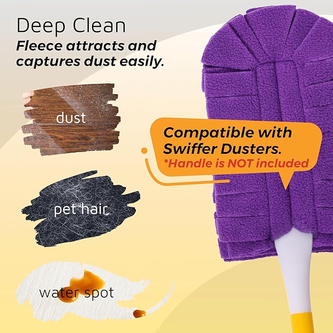 Flammi 360° Fleece Duster Refills for Swiffer, Reusable Duster Refills Heavy Duty Compatible with Swiffer Hand Duster (6 Pack-Mixed Color)