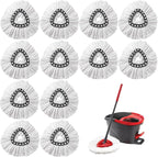 12Pcs Spin Mop Replacement Heads, White Large 360° Easy Wring Spin Mop 100% Microfiber Refill, Easy Cleaning Spin Mop Heads, Deep Clean, Machine Washable for Easy House Cleaning Floor Mopping