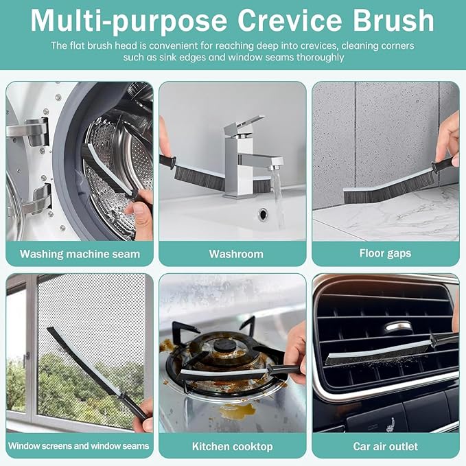 3 Pcs Crevice Cleaning Brush Multifunctional Hard Bristle Gap Cleaning Brush Tool, Grout Brush for Household Use, Home, Kitchen, Bathroom, Window, Vehicle, Faucets, Toilet, Grout