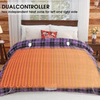 Heated Electric Blanket Queen Size, 84X90 Heating Blanket Queen with Dual Control&10 Heats Levels&Timer for Bed,Purple Plaid Sherpa Soft Blankets Warmer Gift for Grandma Women Adults, Washable,ETL