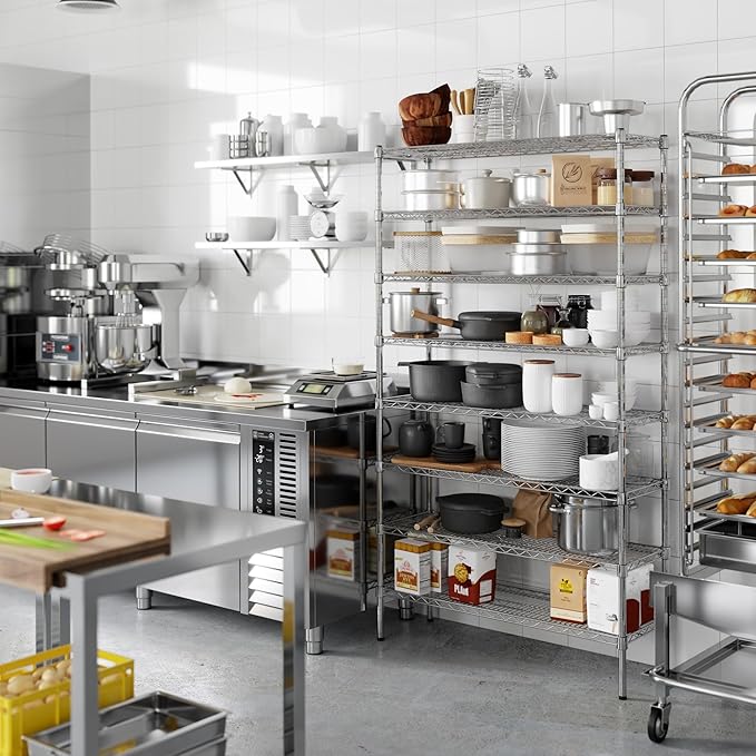 14" Deep x 42" Wide x 74" Height Wire Shelving Kit | 8-Tier | NSF Commercial Storage Rack Unit