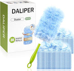 Heavy Duty Duster Refills Compatible with Swiffer, Duster Kit with 30 PCS Refills & 1 Handle, 360° Dusters with 4X Microfibers for Dusting Ceiling Fans, Electronics, Furniture, Blinds
