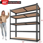 REIBII 40" W Garage Shelving 2500LBS Storage Shelves 72" H Metal Shelving 5 Tier Metal Shelves Adjustable Pantry Shelf for Garage Closet Kitchen Basement 40" W x 19.7''D x 72''H