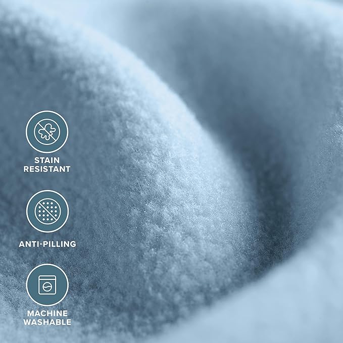 Bare Home Polar Fleece Blanket - Throw Blanket - Warm & Cozy - Premium Fleece - Blanket for Bed, Sofa, Camping, Travel and Cold Nights - Lightweight Blanket (Throw, Light Blue)