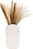 Sagebrook Home Modern Boho Ceramic Stoneware Vase - Textured Decorative Flower Vase for Home, Office, Bedroom, or Living Room - 9" White