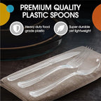 Party Solids Clear Plastic Knives 200 Pcs Clear Knives Disposable Utensils Heavy Duty Plastic Cutlery Set Disposable Cutlery Sets Flatware Sets Silverware Set Party Supplies & Party Tableware