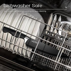 Knife Set, Amorston 21 Pieces Kitchen Knife Set with Block and Sharpener, Ultra-Sharp Knives Set with Ergonomic Handles, Black German Stainless Steel Knife Block Set, Dishwasher Safe