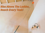 36 Foot High Reach Duster Kit with 5-30 ft Extension Pole // High Ceiling Dusting and Window Cleaning Kit with Telescopic Pole // Window Washer & Squeegee, Cobweb Duster, Fan Blade and Feather Dusters