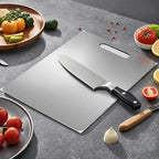 Titanium Cutting Board, Stainless Steel Cutting Board for Kitchen Dishwasher Safe, Double Sided Food-Grade Chopping Board with Peeler and Anti-slip Mat (15"L x 11"W)