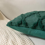 Set of 2 Soft Moroccan Throw Pillow Covers 16x16 Inch Plush Boho Decorative Pillow Cover Accent Cushion Case for Couch Sofa Bed, Dark Green