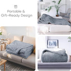 Electric Heated Blanket 50"x60" Throw Size with Cozy Flannel, 6 Heat Settings & 3 Hours Auto Off, Soft & Cozy Warming Throw for Home, Office, or Bed, Machine Washable, Grey