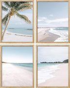 SIGNWIN Poster Bathroom Decor 11"x14"x 4, Wall Art Room Decor Multicolor for Living Room, Bedroom, Office White White Beach Shore Tropical Palm Tree Island Nature Wilderness Realism Landscape