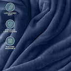 Bare Home Fleece Blanket - King Size - Ultra-Soft Lightweight for Bed, Sofa, and Couch - Luxury Microplush - Cozy Warm Blanket (King, Dark Blue)