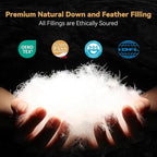 SNOWMAN Premium Down Comforter King Size, Luxurious All Season Duvet Insert with Cotton Blended Fabric, 44oz Fill Weight 3D Baffle Box Design Hotel Bedding Comforter (Blue,106"x90")