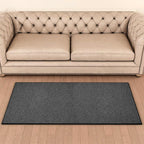 Area Rug with Non Slip Rubber Backing, Washable Soft Floor Carpet for Living Room, Kitchen, Entryway Indoor, Bedroom, Laundry, Low Pile Area Rugs, Solid Color with Pointillism Style, 3 * 5 ft Black