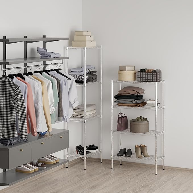 14" Deep x 30" Wide x 54" Height Wire Shelving Kit | 4-Tier | NSF Commercial Storage Rack Unit