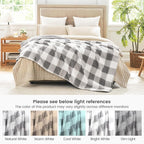 Cozy Bliss Luxury Sherpa Throw Blanket for Couch, Premium Reversible Buffalo Plaid Thick Throw, Warm Cozy Soft Blanket for Home and Gifts (Grey, 50" x 60")