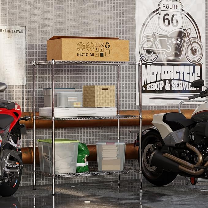 21" Deep x 42" Wide x 54" Height Wire Shelving Kit | 3-Tier | NSF Commercial Storage Rack Unit