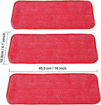 Microfiber Replacement Mop Pad, 18 x 6 Wet & Dry Home & Commercial Cleaning Refills, Reusable Floor Mop Pads, 6 Pack (Red)…