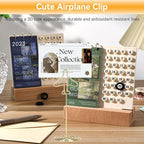 10Pcs Table Number Holders, Message Clip Gold Place Card Holder Desktop Metal Business Card Photo Golden Airplane Holder with Base Table Card Holder Stands Centerpieces for Wedding