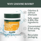Roobi Professional Coffee Grinder Cleaning Tablets. Carbon Neutral Coffee Grinder Cleaner. Up to 14 cleans, 500gr.
