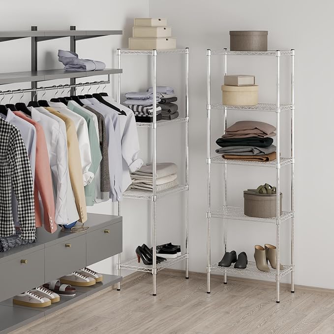 14" Deep x 24" Wide x 74" Height Wire Shelving Kit | 5-Tier | NSF Commercial Storage Rack Unit