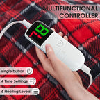 Electric Heated Blanket King Size, 90X100 Christmas Blanket with Dual Control&10 Heats Levels&Timer for Bed,Large Red Plaid Soft Sherpa Heating Blankets Warmer Gifts for Grandma Women Adults, ETL