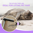 Room Groom PET Carpet Rake and Groomer with Telescoping 54 Inch Adjustable Handle, Rugs, and Artificial Turf, Purple Grip, Black/Purple