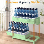 3 Pack Under Sink Organizers, 2-Tier Multi-Use Kitchen and Bathroom Organizers and Storage with Sliding Drawers，Bathroom Cabinet Organizer (Green, 14.8 Inch)