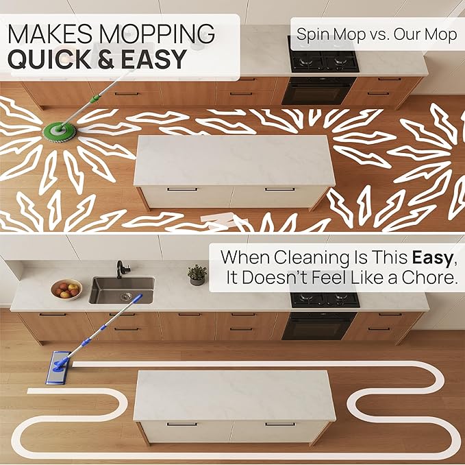 Microfiber Wholesale 24" Microfiber Mop System - Clean & Dust Hardwood, Laminate, & Tile Floors, Reusable Mop Heads, Adjustable Handle, Washable Micro Fiber Wet & Dry Pads, Industrial & Commercial