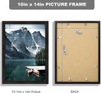 10x14 Picture Frame Set of 3 - Made of Real Glass and Black Wooden Frame, 30 x40 Diamond Frame for Wall or Tabletop Display