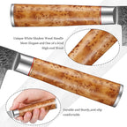 Kitory Damascus Nakiri Knife, 7" Ultra Sharp Kitchen knife - High Carbon 73-Layer 10Cr15CoMoV Stainless Steel - with White Shadow Wood Handle, for Kitchen and Restaurant, 2025 Gift