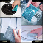 Dish Sponges for Kitchen (6 Pcs Pack) - Non Scratch Scrubbers for Cleaning Dishes - Reusable Dish Sponge Scrub Pads for Dishwashing & Washing - Household Scrubber Supplies & Tool for Pots, Pans, Sink