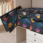 Stackable Clothes Storage Bins with Lids,Closet Organizers Fabric Printing Box for Home and Office,Blanket Clothes Organizers,Under Bed Storage Containers 3 Pack.