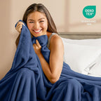 Bare Home Fleece Blanket - Twin/Twin Extra Long - Ultra-Soft Lightweight for Bed, Sofa, and Couch - Luxury Microplush - Cozy Warm Blanket (Twin/Twin XL, Dark Blue)