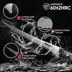 Huusk Damascus Fish Fillet Knife - 7 inch Flexible boning knife with VG10 Core, Kitchen Slicing Knife with Full Tang Handle, Birthday Dad Mom Gift