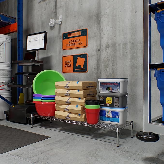 18" Deep x 60" Wide x 8" Height Wire Shelving Kit | 1-Tier | NSF Commercial Storage Rack Unit