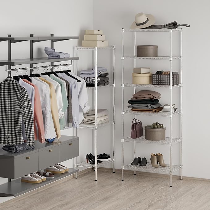 18" Deep x 30" Wide x 86" Height Wire Shelving Kit | 6-Tier | NSF Commercial Storage Rack Unit