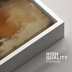 SIGNFORD Framed Canvas Print Wall Art Set Abstract Burnt Sienna and Beige Illustration Modern Art Decorative Nordic Nature for Living Room, Bedroom, Office - 16"x24"x2 White