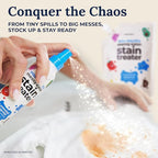 Miss Mouth’s Messy Eater Stain Treater Refill Ready Kit - 2 Pack Stain Remover Spray and 16oz Refill Pouch - Newborn & Baby Essentials - Food, Grease, Coffee Off Laundry, Underwear, Fabric