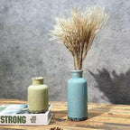 Small Ceramic Vase Set of 3,Small Flower Vase for Home Decor,Rustic Farmhouse Vases for Living Room,Table Shelf,Centerpieces,Fireplace and Entrance,Decorative Vases for Flowers Three Colors